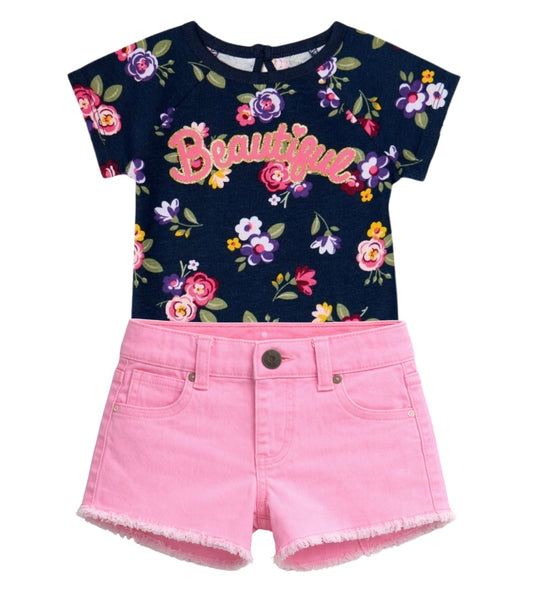 Conjunto bebé mameluco y short