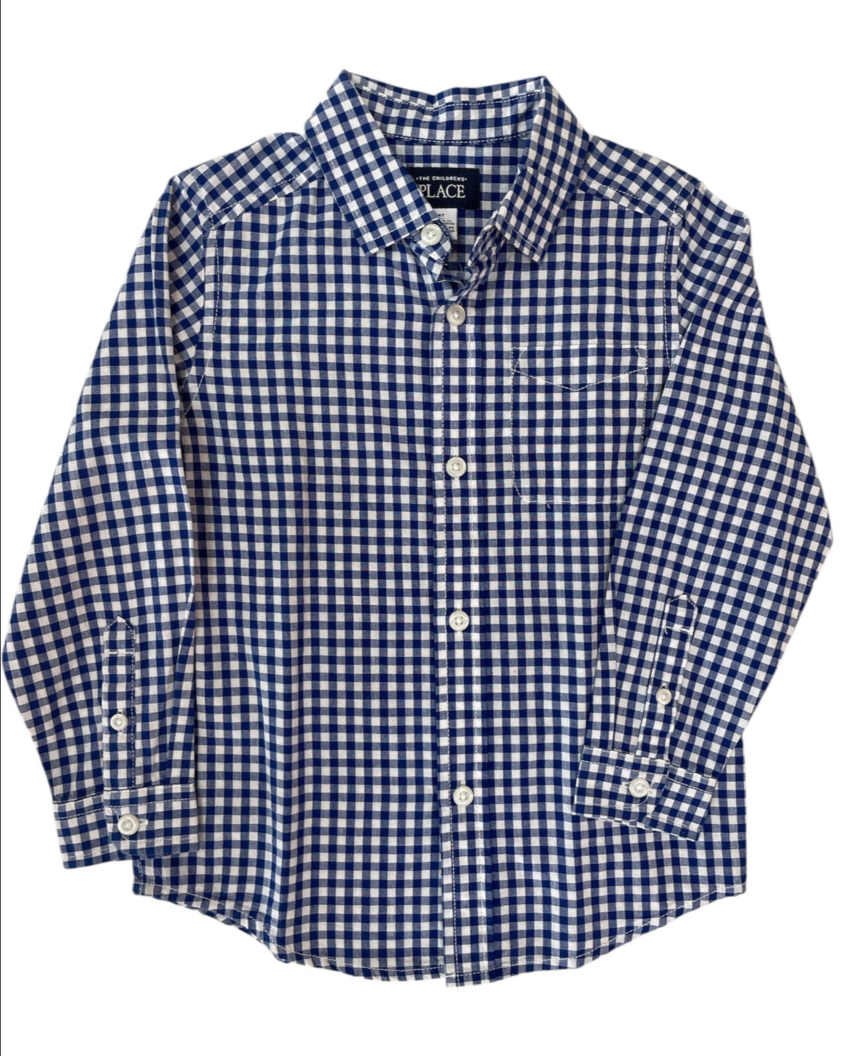 Camisa de Botones Cuadriculada Azul