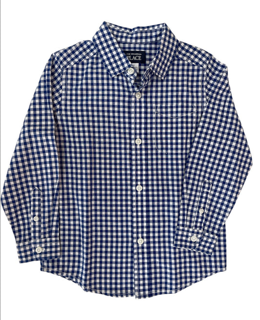 Camisa de Botones Cuadriculada Azul