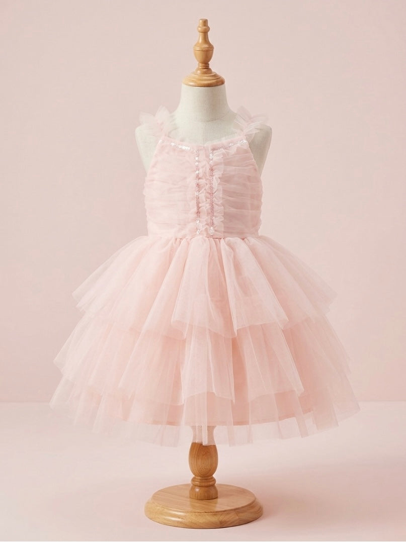 VESTIDO PRINCESA TUL SALMÓN