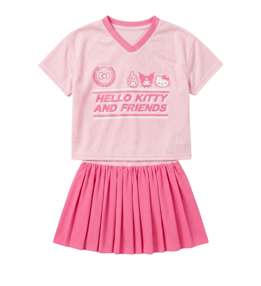 CONJUNTO DEPORTIVO FALDA SHORT HELLO KITTY ROSA