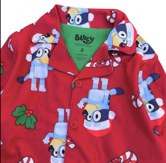 PIJAMA BLUEY ROJA NAVIDEÑA