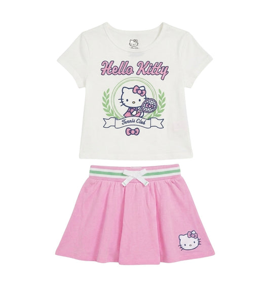 CONJUNTO FALDA SHORT HELLO KITTY BLANCO