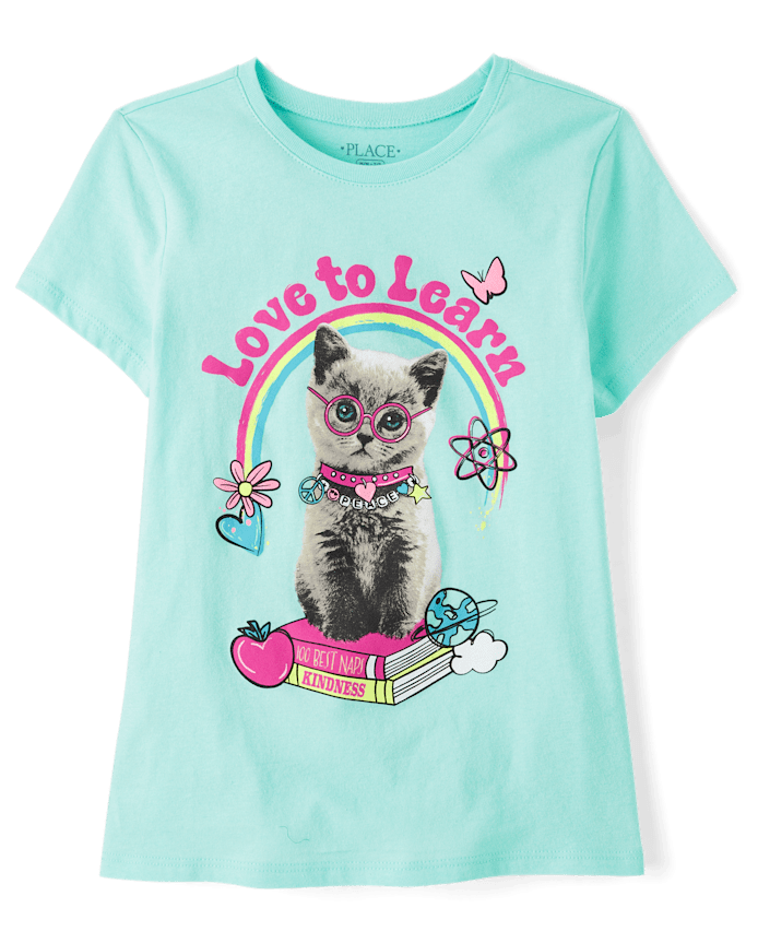 Camiseta de Gato con Lentes