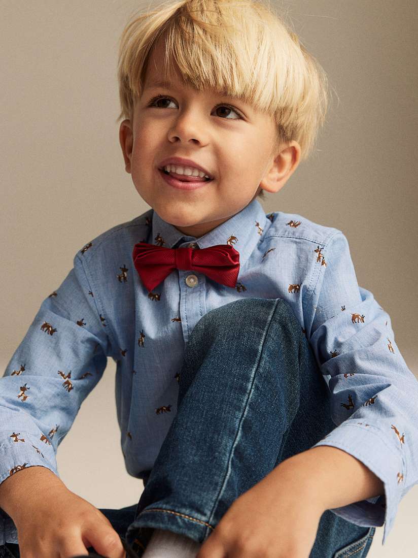 Camisa de Botones Estampada de Venados