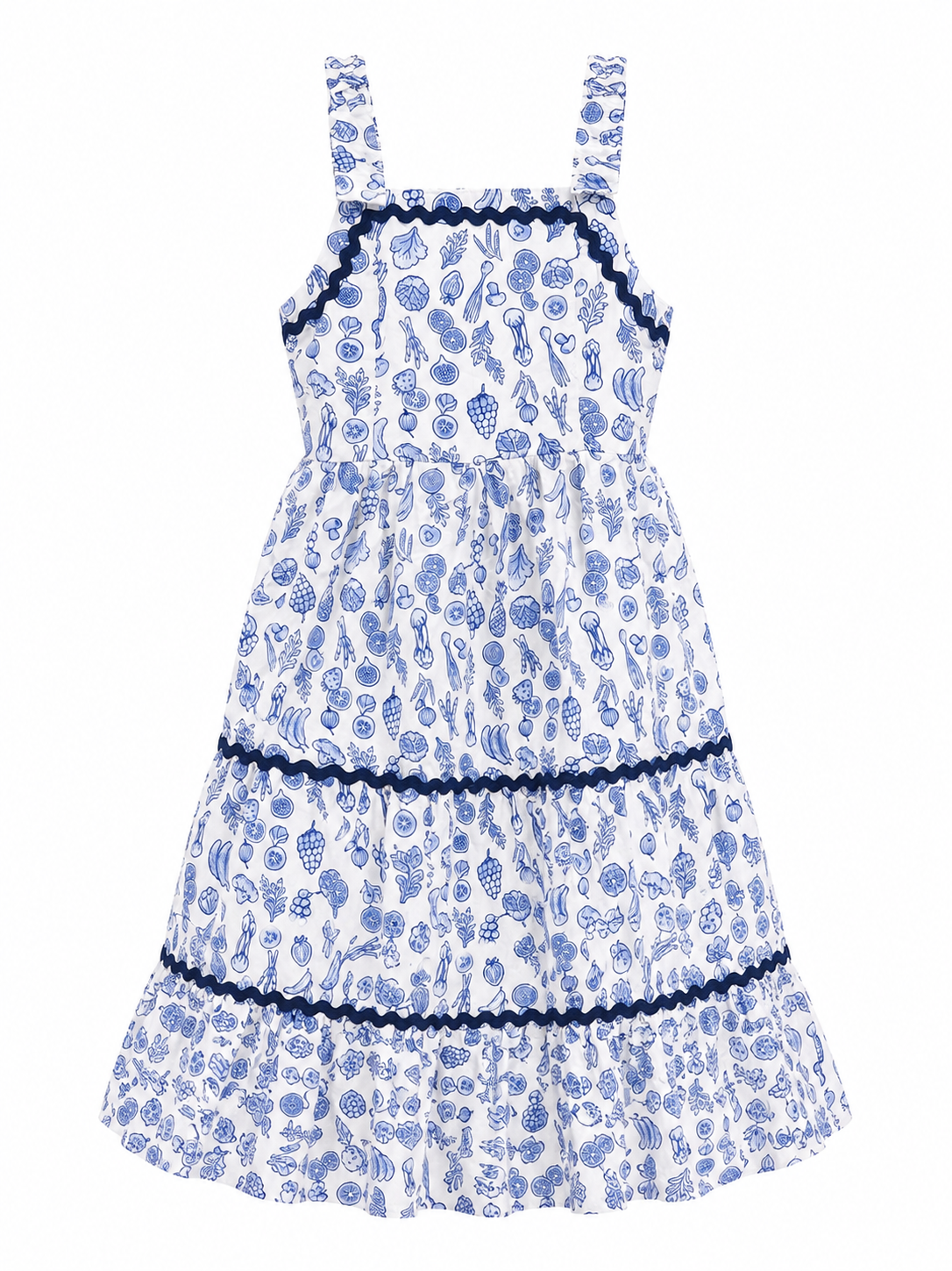 VESTIDO DE FRUTAS AZUL