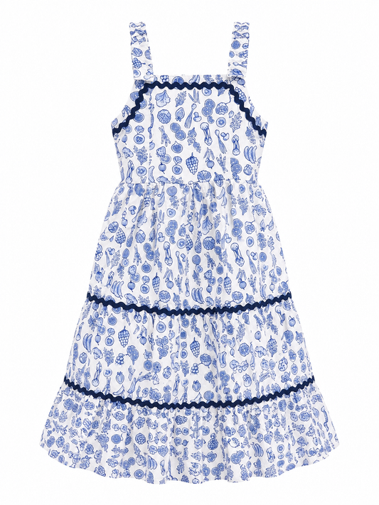 VESTIDO DE FRUTAS AZUL