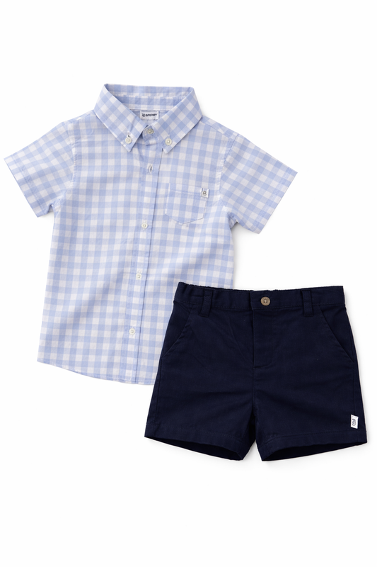 Conjunto Short y Camisa Cuadriculada