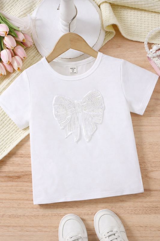 CAMISETA BLANCA CON MOÑO