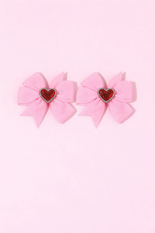 GANCHOS ROSA SUAVE CON CORAZÓN