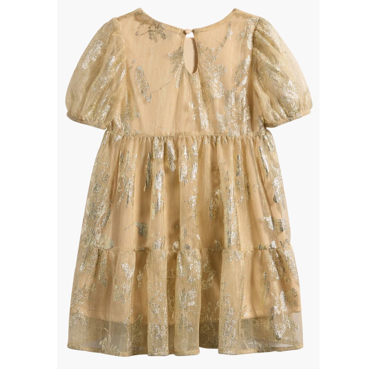 VESTIDO CON ESTAMPADO FLORAL DORADO