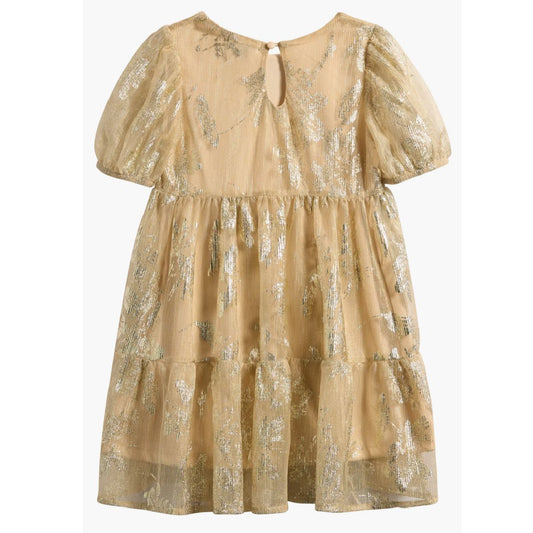 VESTIDO CON ESTAMPADO FLORAL DORADO