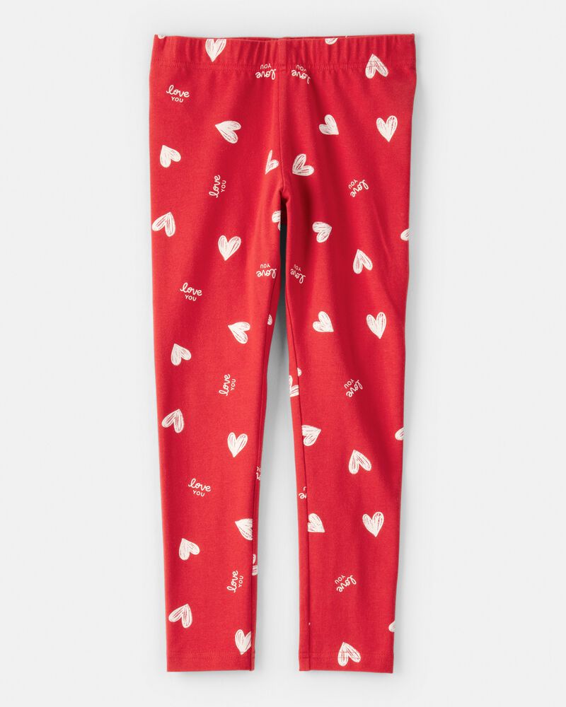 Legging roja corazones blancos