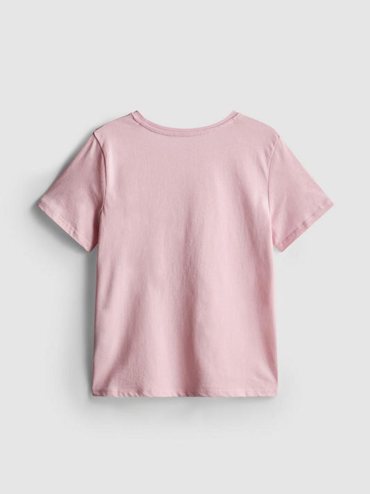 Camiseta rosa moño