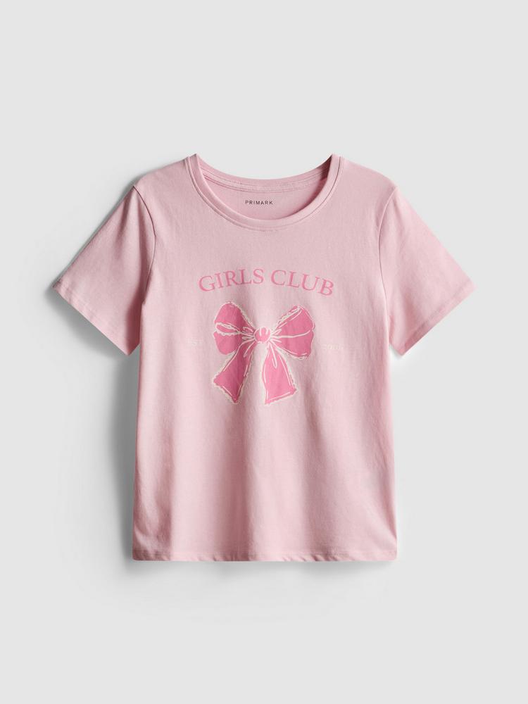 Camiseta rosa moño