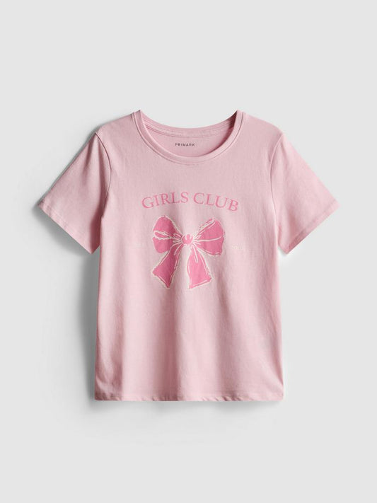 Camiseta rosa moño