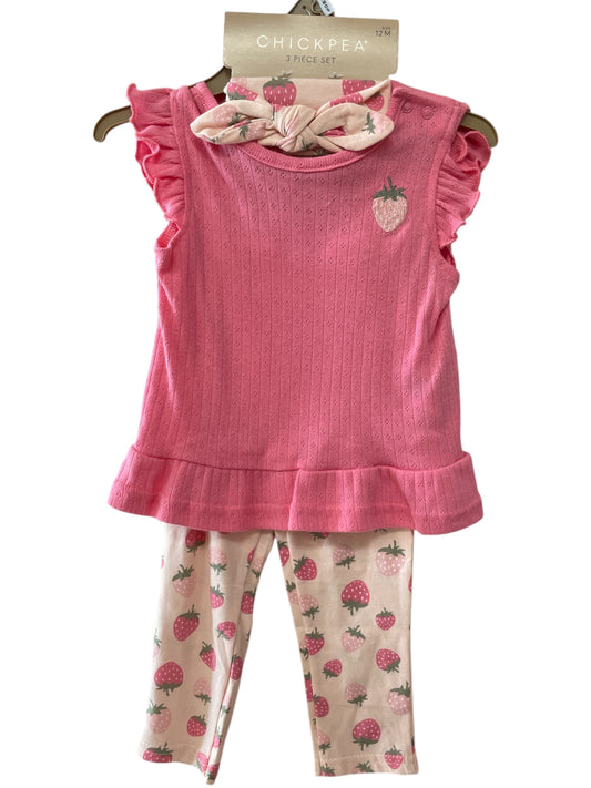 SET BEBE FRESAS ROSADO