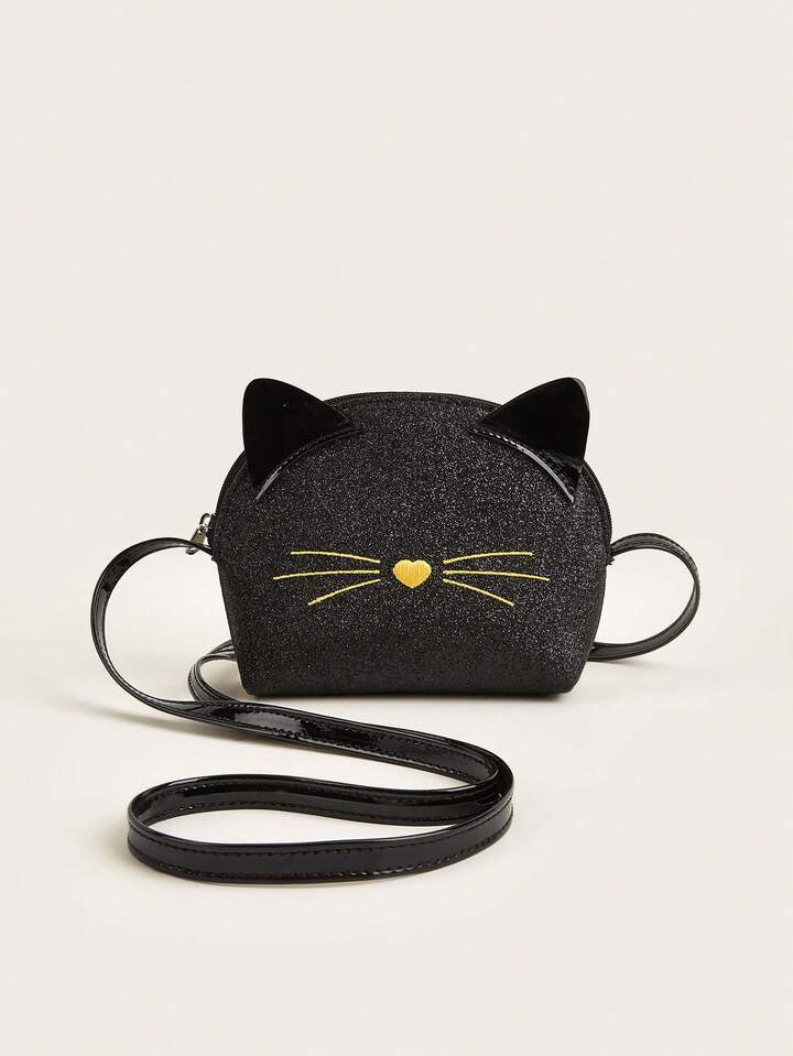 MINI BOLSO NEGRO DE GATITA ESCARCHADO