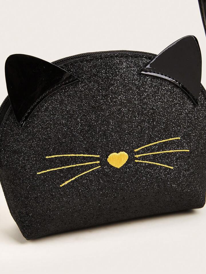 MINI BOLSO NEGRO DE GATITA ESCARCHADO