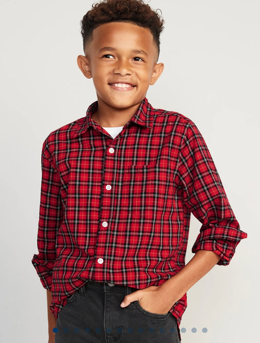 CAMISA CUADRICULADA ROJA OLD NAVY