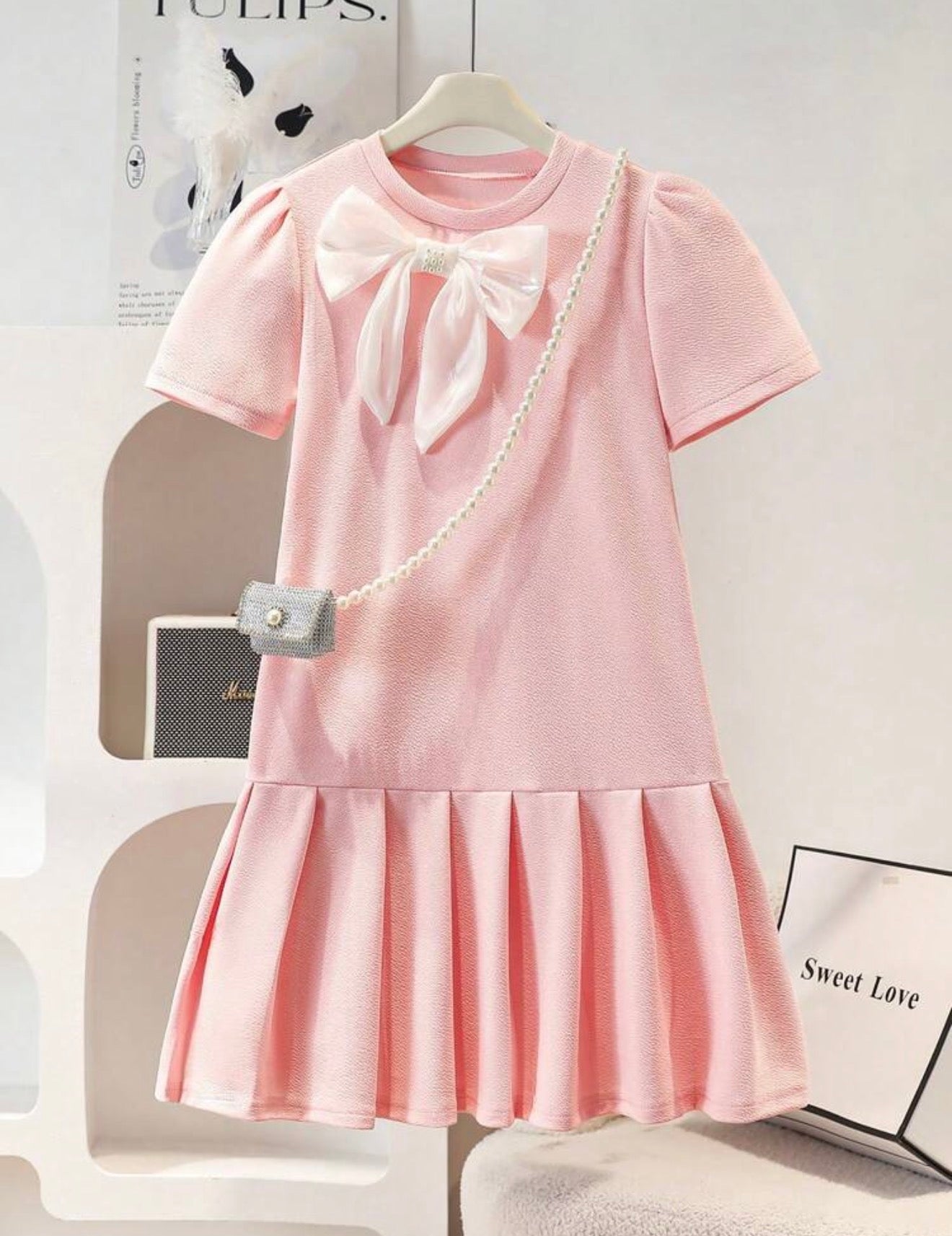 VESTIDO ROSADO PALETONES Y CHONGO