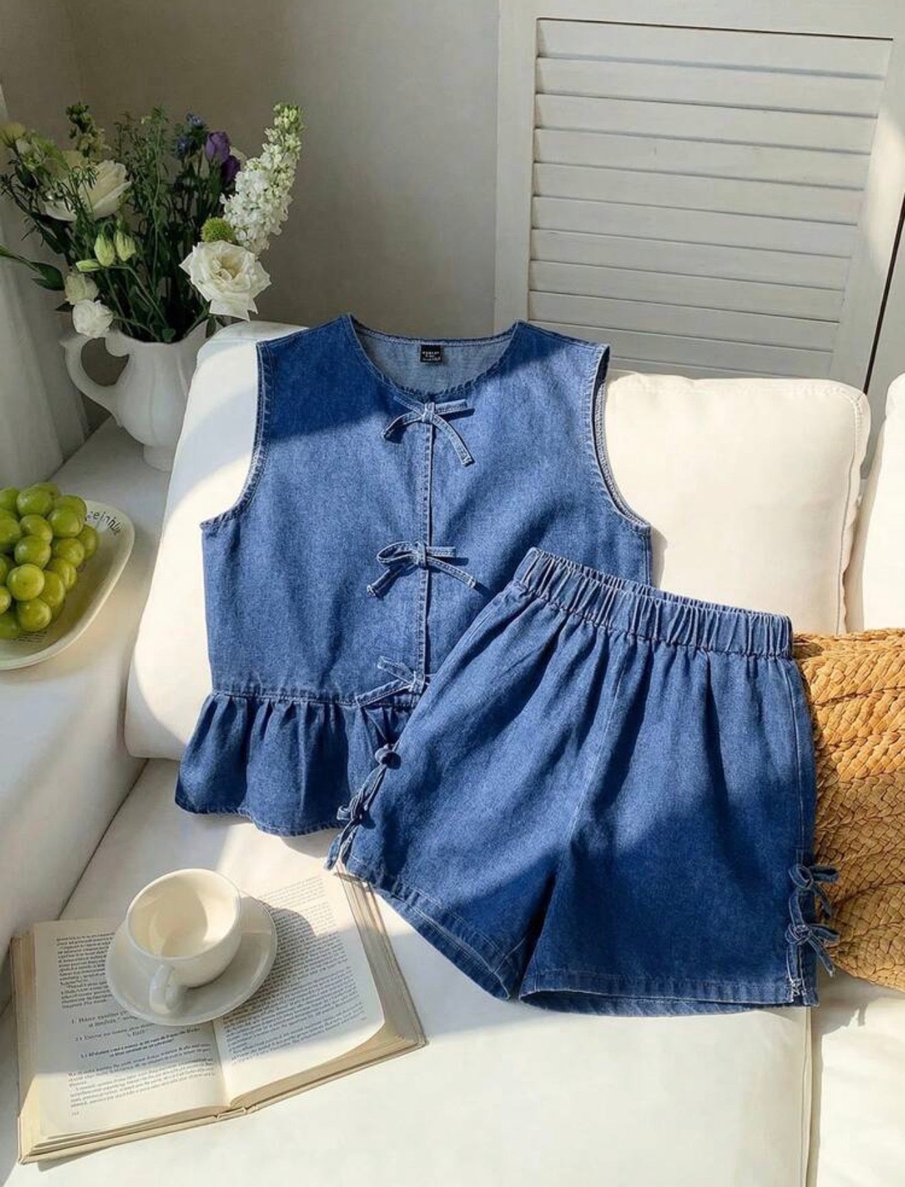 CONJUNTO SHORT AZUL DENIM TEEN