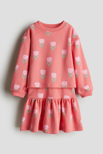 CONJUNTO FALDA Y SUDADERA TULIPANES H&M