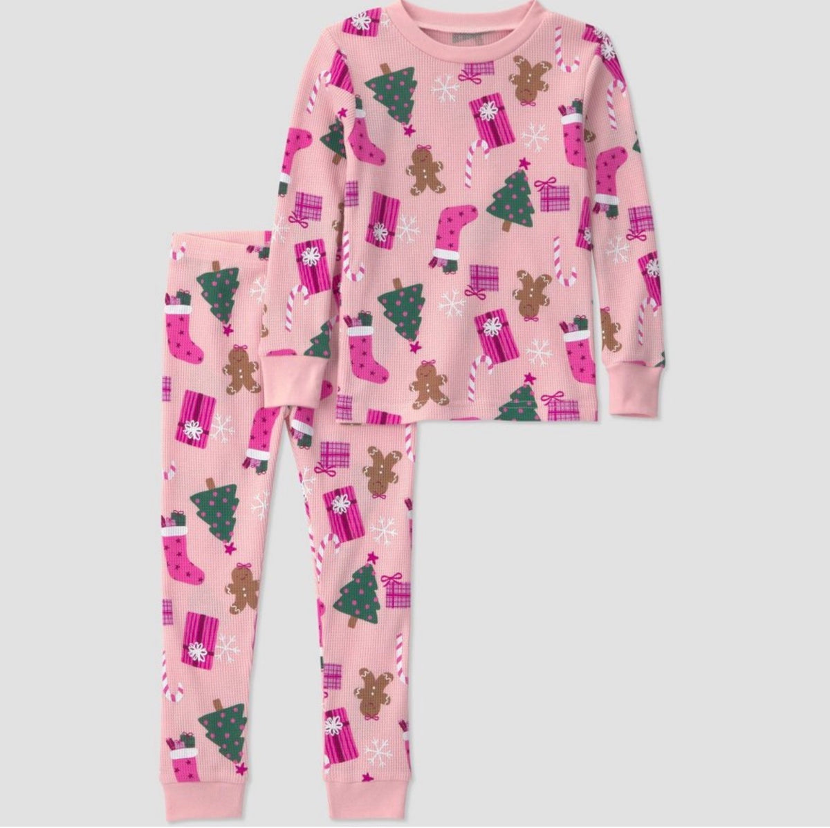 PIJAMA NAVIDEÑA  CARTERS CHRISTMAS ICONS ROSADA