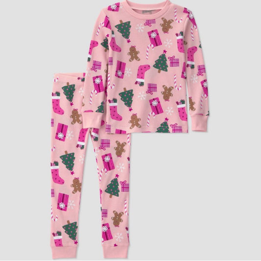 PIJAMA NAVIDEÑA  CARTERS CHRISTMAS ICONS ROSADA