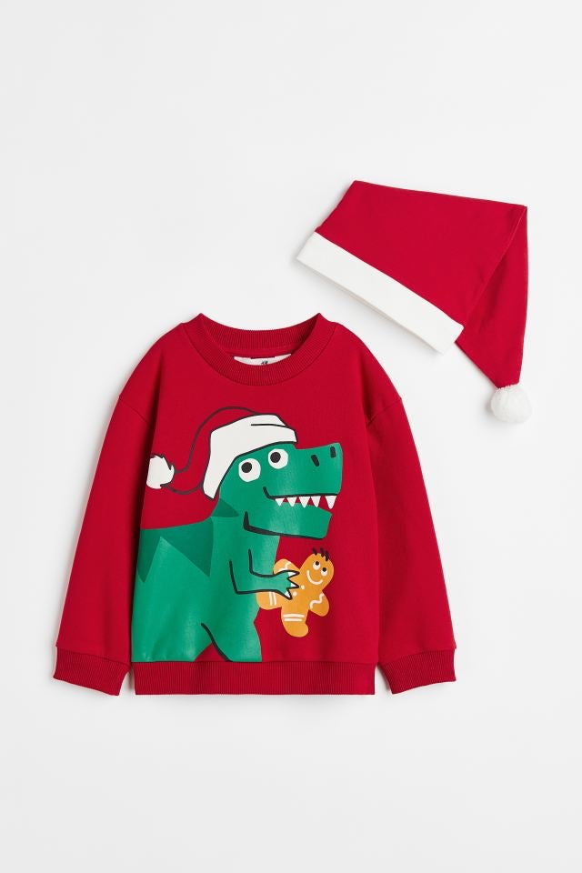 Sudadera Navidad Dinosaurio con Gorro