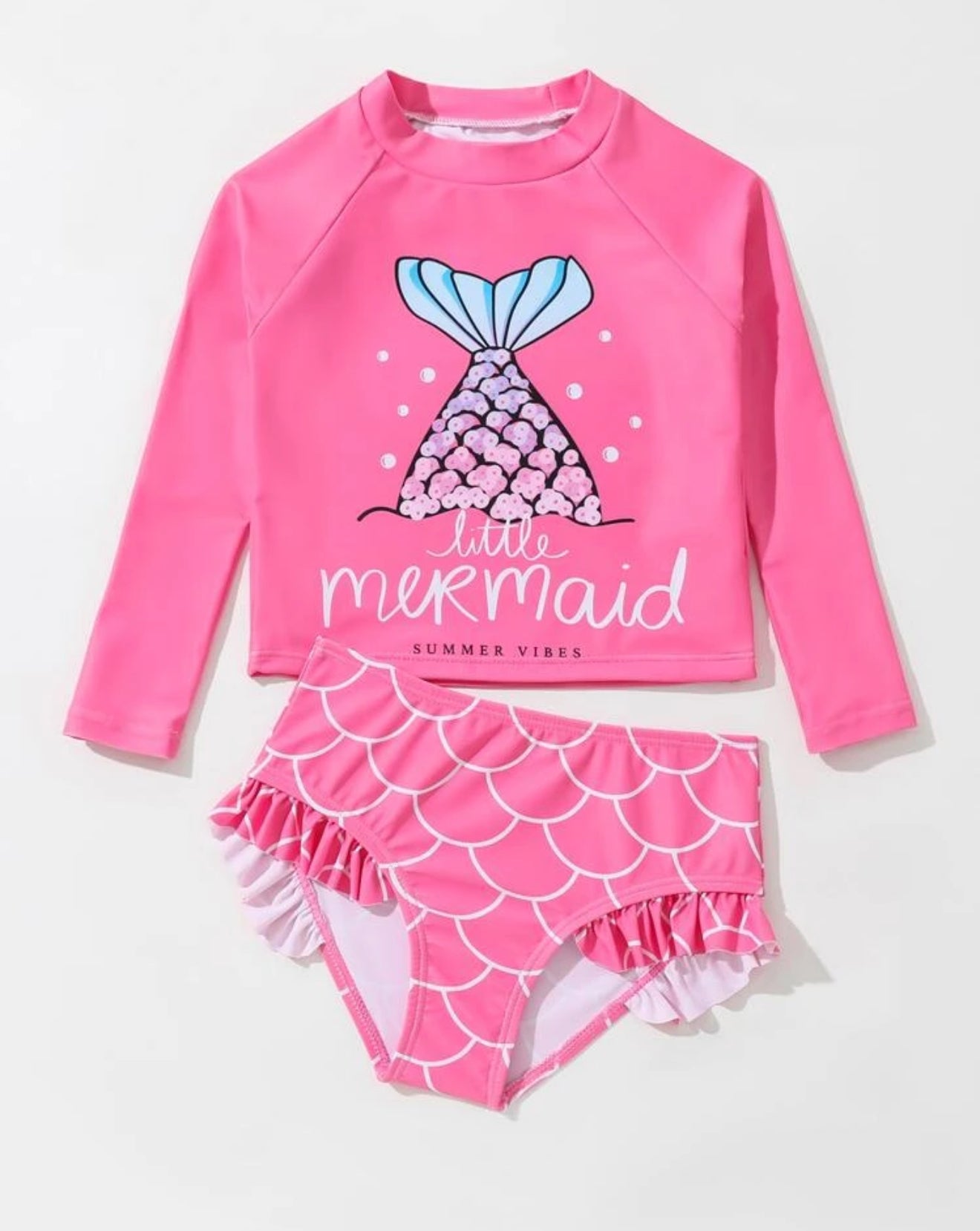 Traje de baño sirena rosado