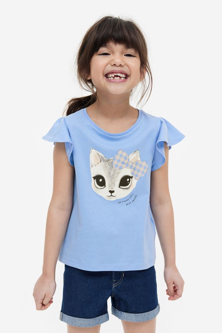 Camiseta de Gatito Azul