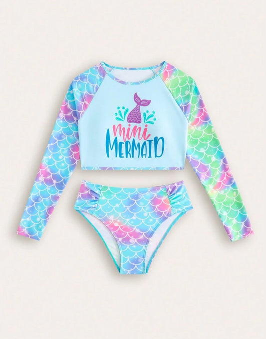 Traje de Baño Manga Larga 2 piezas mermaid