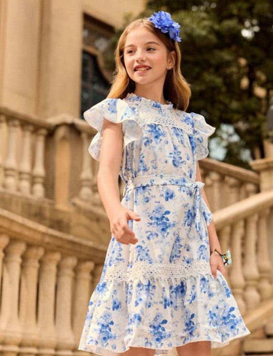 Vestido flores  azules