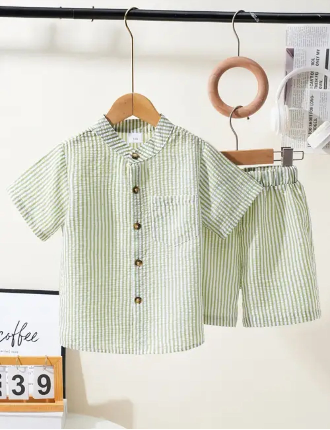 Conjunto verde rayas