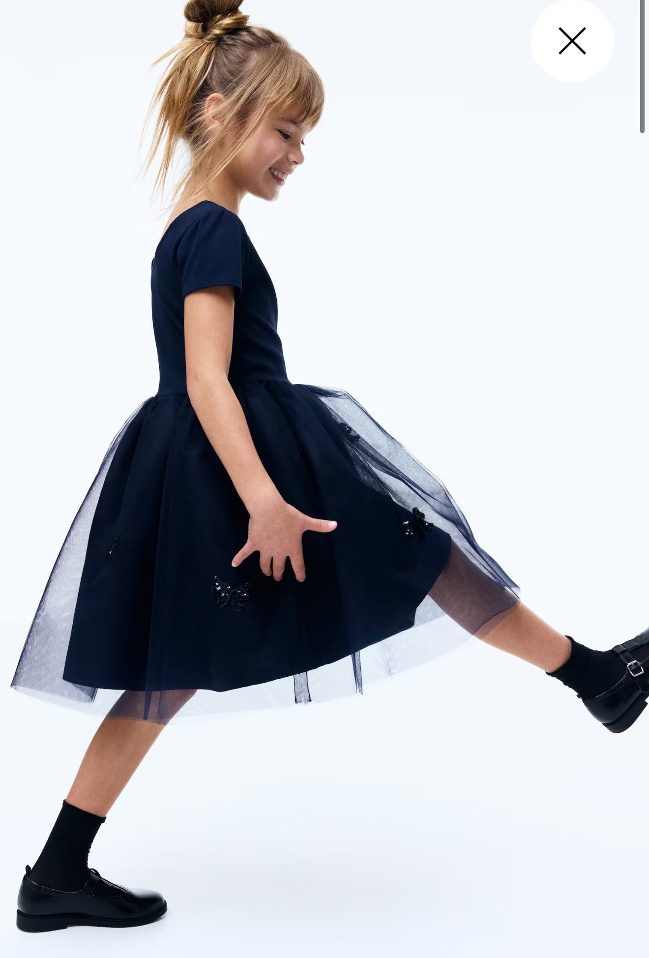VESTIDO HM AZUL MARINO TUL
