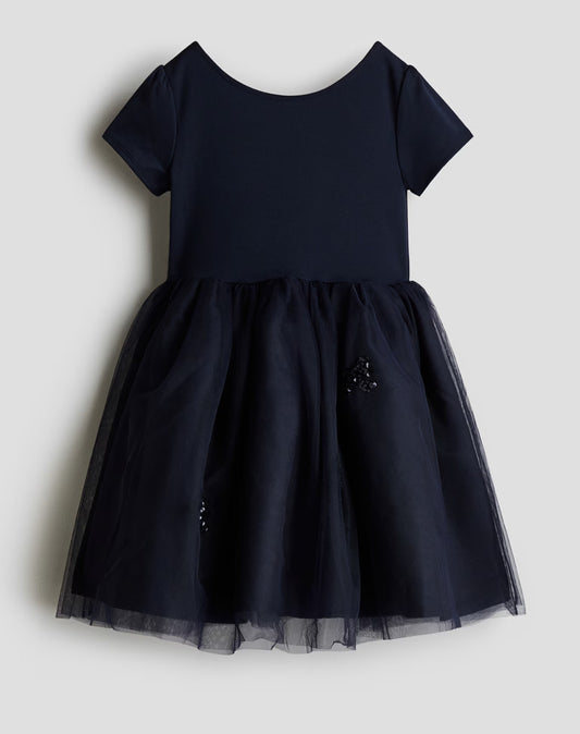 VESTIDO HM AZUL MARINO TUL