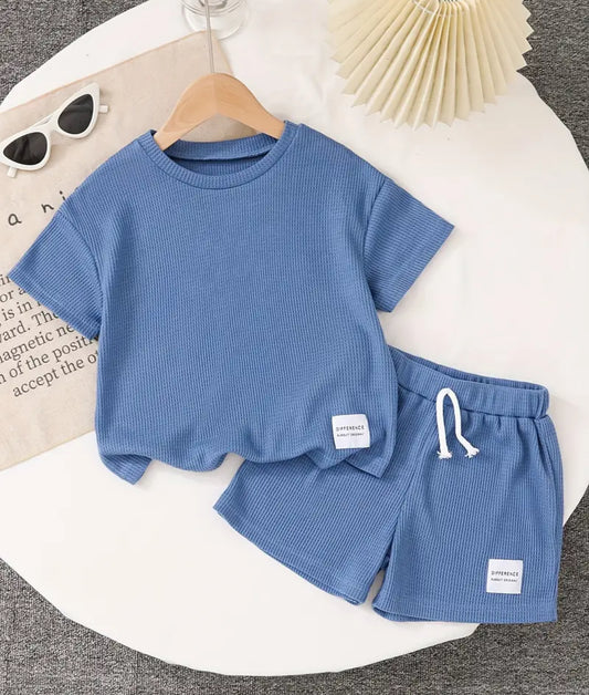 Conjunto waffle azul niño