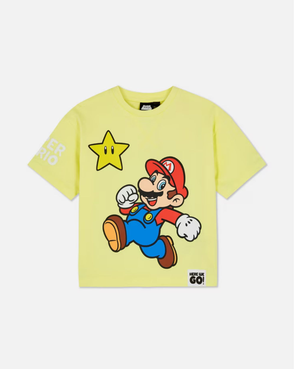 Camiseta Súper Mario Bros amarilla