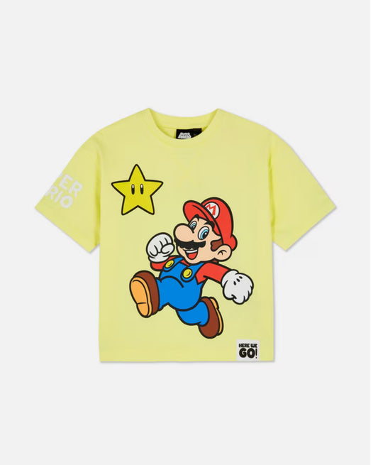 Camiseta Súper Mario Bros amarilla