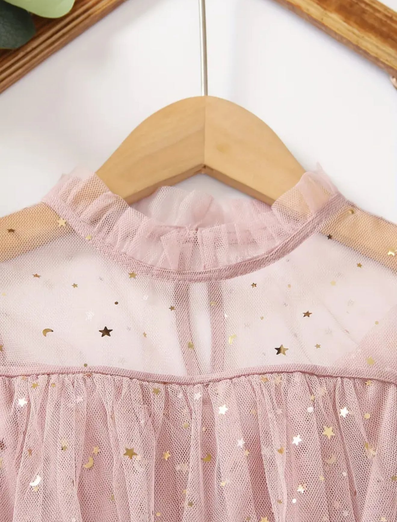 Vestido tul estrellas rosa viejo