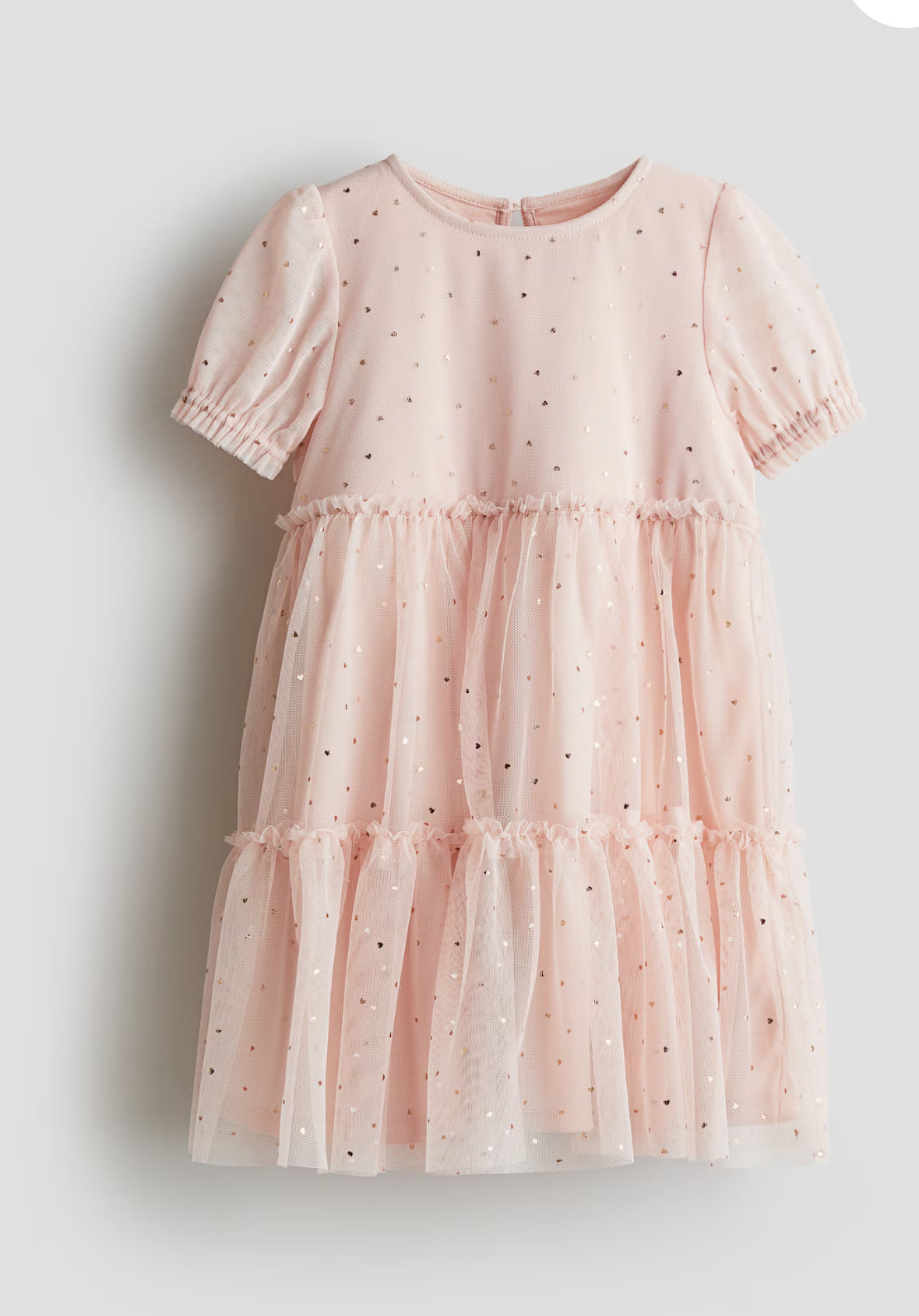 VESTIDO HM ROSA CORAZONES TUL