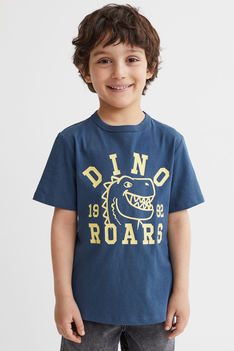 Camiseta Azul de Dinosaurio