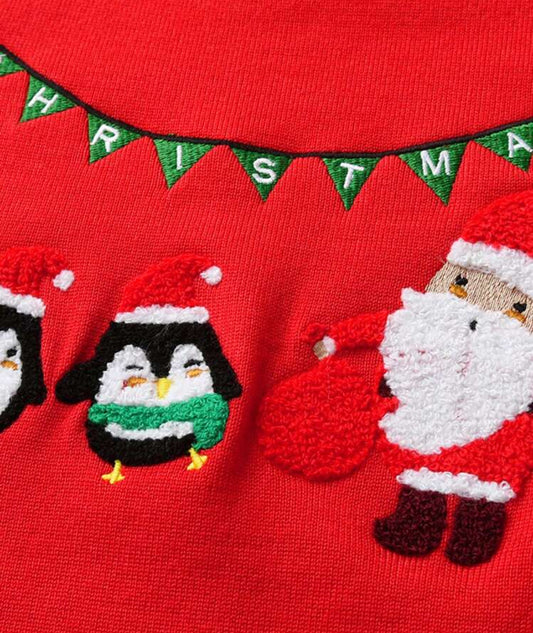 sweater navidad santa  y pingüino