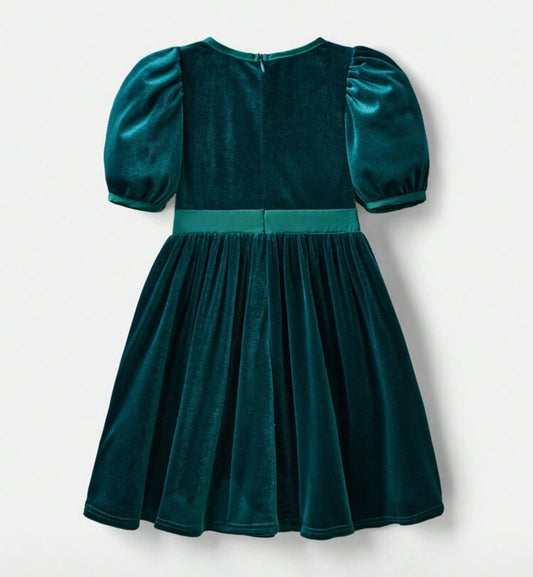 Vestido verde velvet chongo
