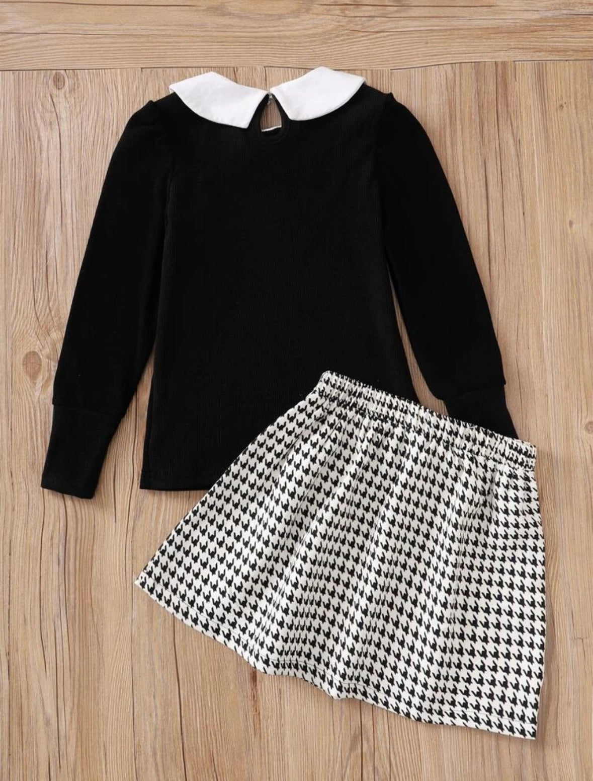 CONJUNTO FALDA CHECK NEGRA