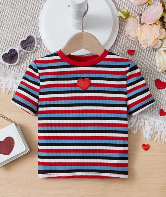 Camisa rayas corazon rojo