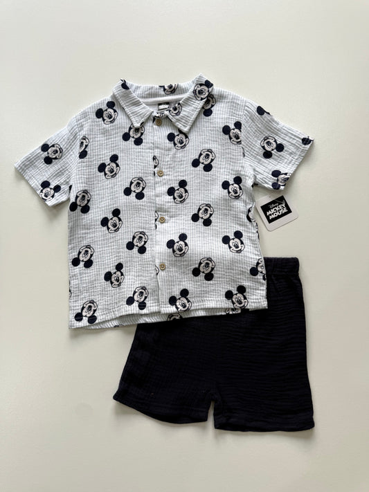 Conjunto Mickey algodón celeste