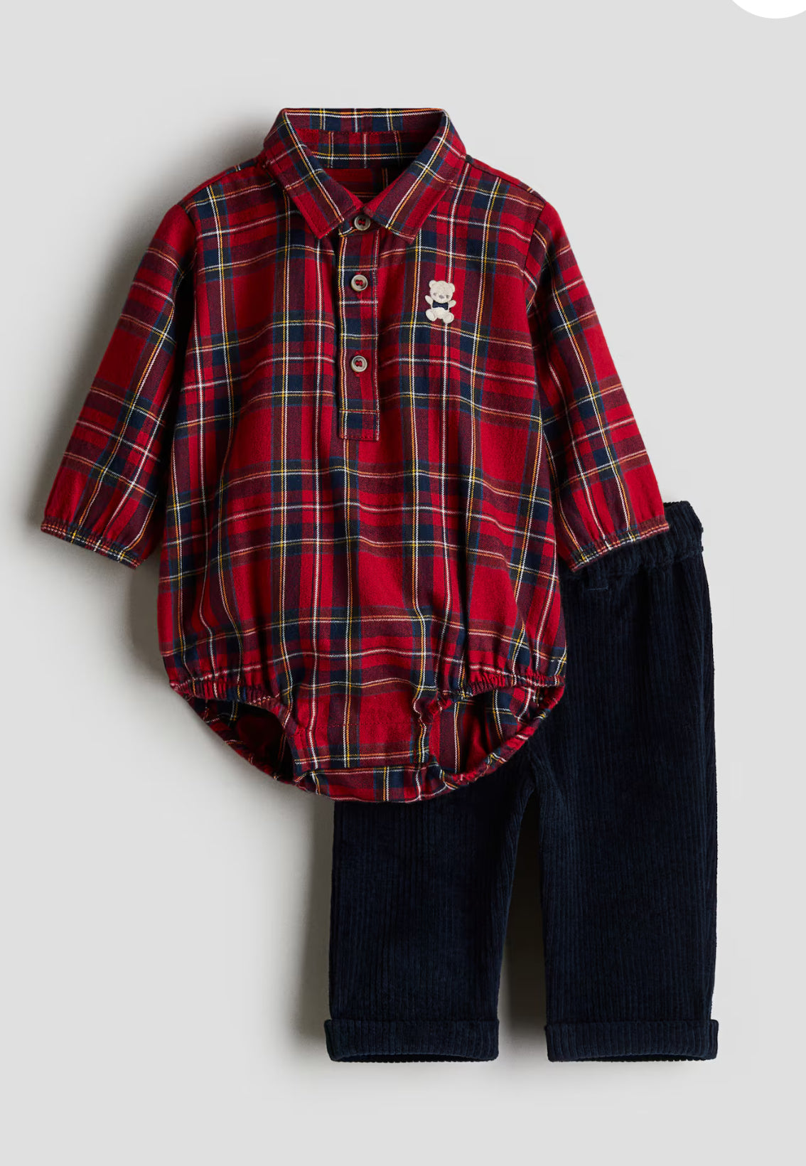 Conjunto BEBE OSITO NAVIDAD