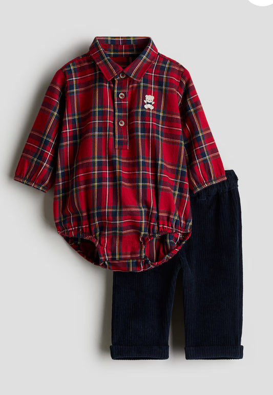 Conjunto BEBE OSITO NAVIDAD